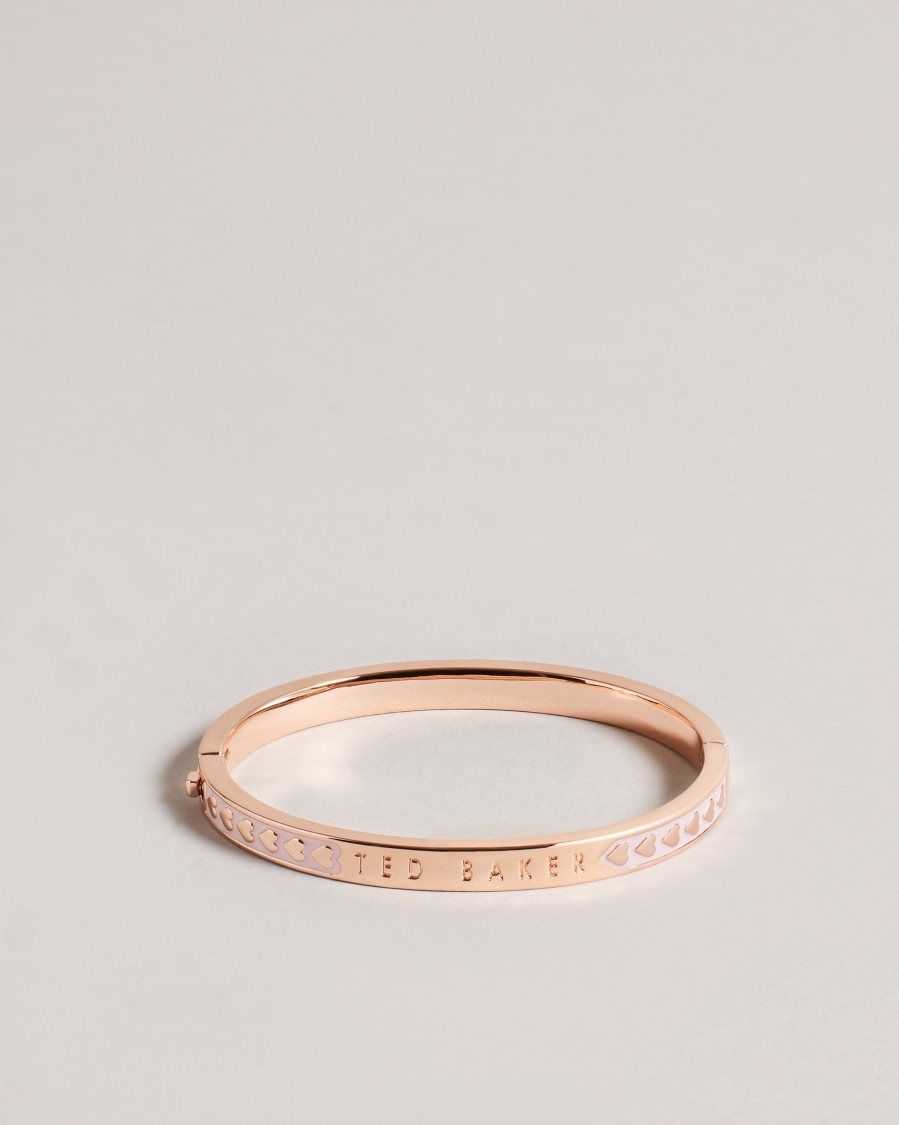 Ted Baker Eellie Enamel Heart Bangle Pale Pink | 10584-QFHW