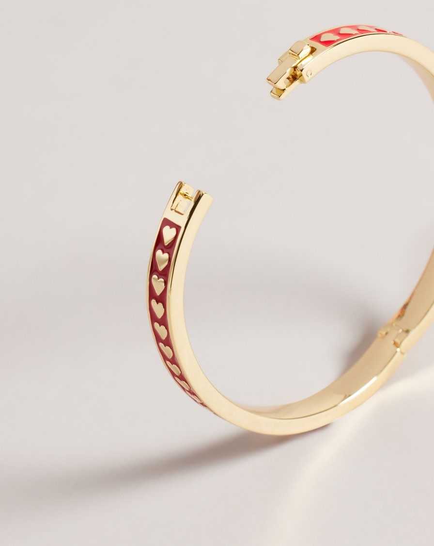 Ted Baker Eellie Enamel Heart Bangle Red | 94850-WVQB