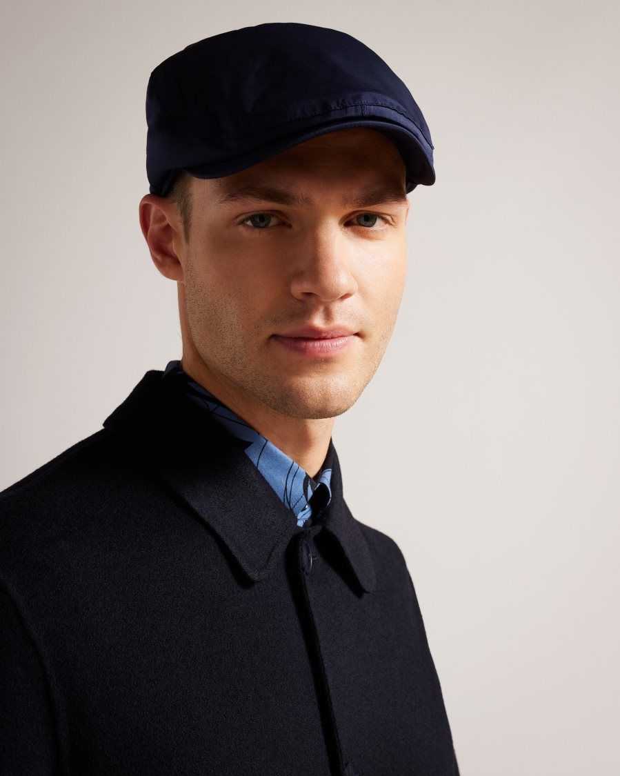 Ted Baker Ehtannn Water Resistant Flat Cap Navy | 21635-LWKN