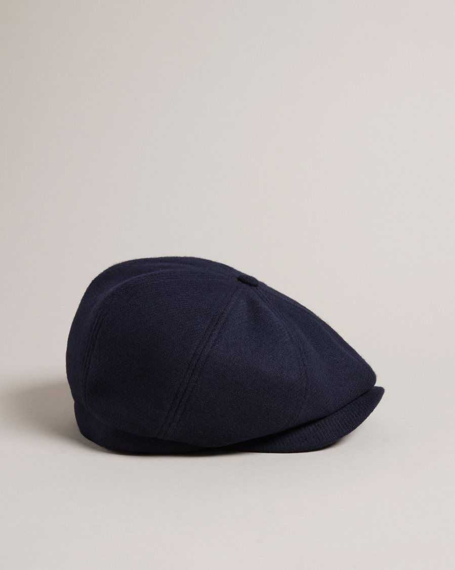 Ted Baker Elijahs Wool Felt Baker Boy Hat Dark Blue | 49375-KRYE