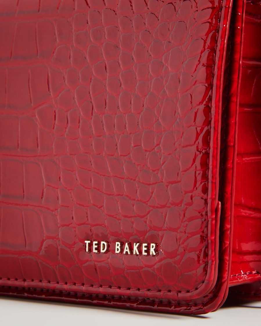 Ted Baker Ell Imitation Croc Mini Crossbody Bag Red | 27356-UMDL