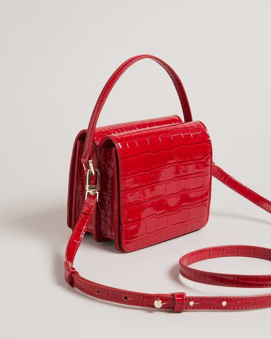 Ted Baker Ell Imitation Croc Mini Crossbody Bag Red | 27356-UMDL