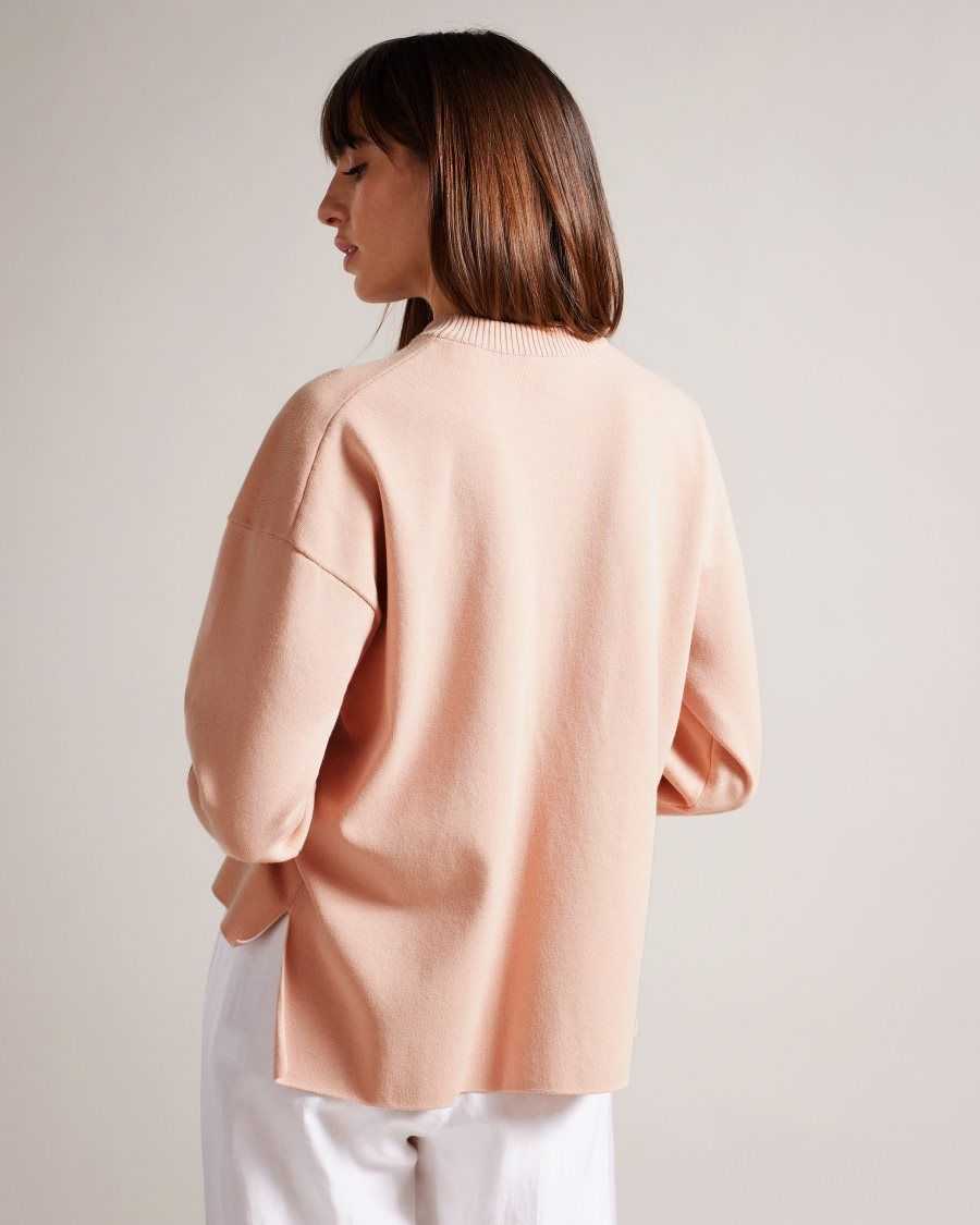 Ted Baker Elssiaa Branded Jacquard Knit Jumper Pink | 53847-AWXP