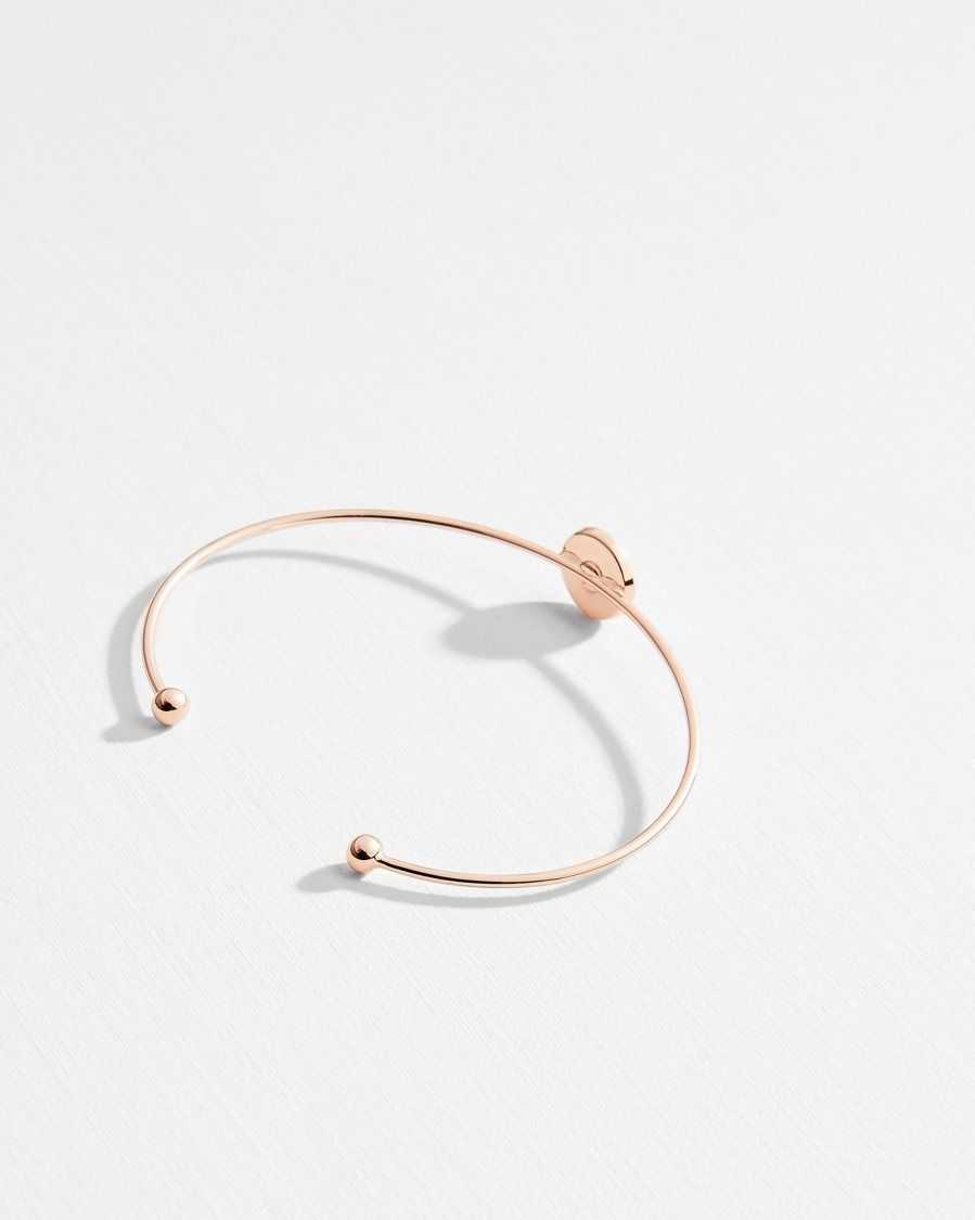 Ted Baker Elvas Enamel Button Bangle Baby Pink | 31657-GPST