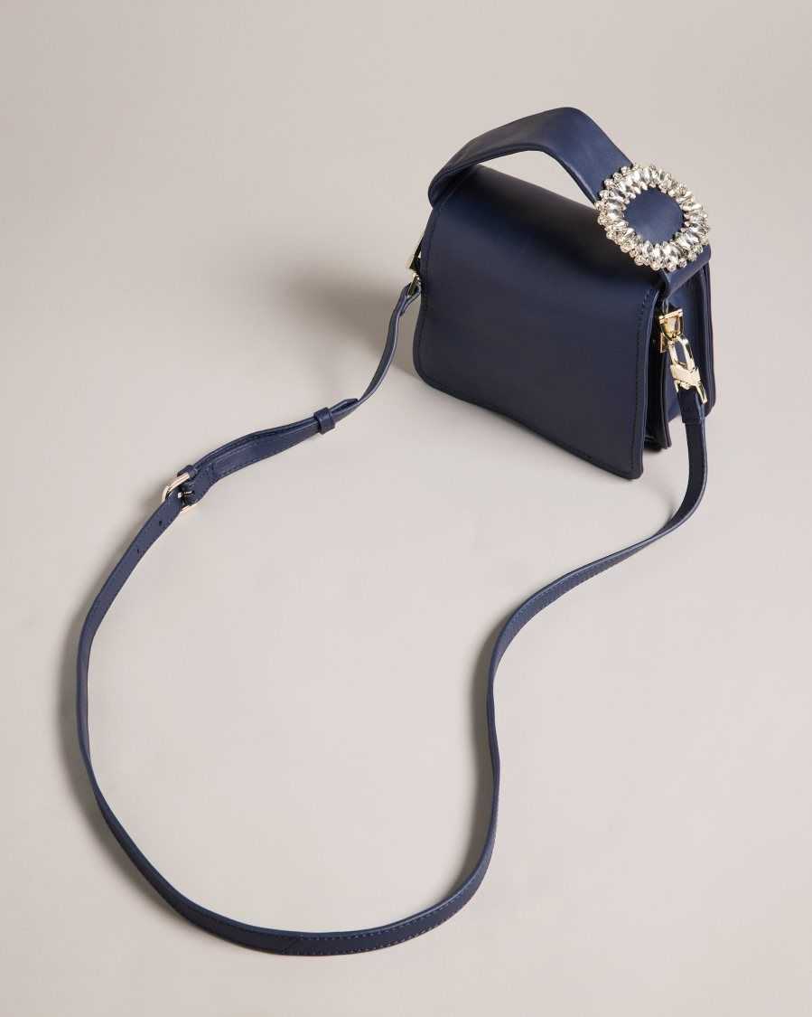 Ted Baker Emie Jewel Detail Crossbody Bag Dark Blue | 32869-WOUA