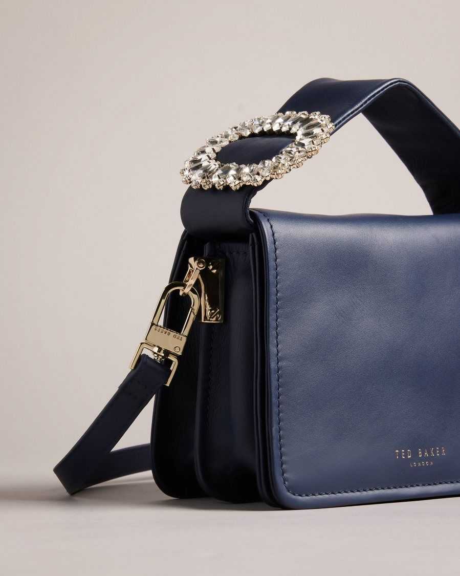 Ted Baker Emie Jewel Detail Crossbody Bag Dark Blue | 32869-WOUA