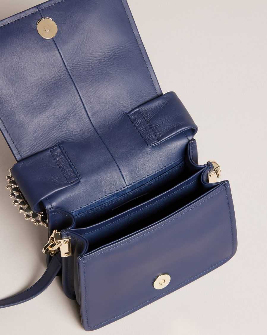 Ted Baker Emie Jewel Detail Crossbody Bag Dark Blue | 32869-WOUA