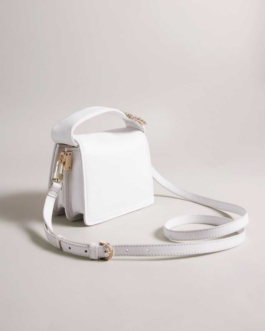 Ted Baker Emie Jewel Detail Crossbody Bag Ecru | 28706-PSWY