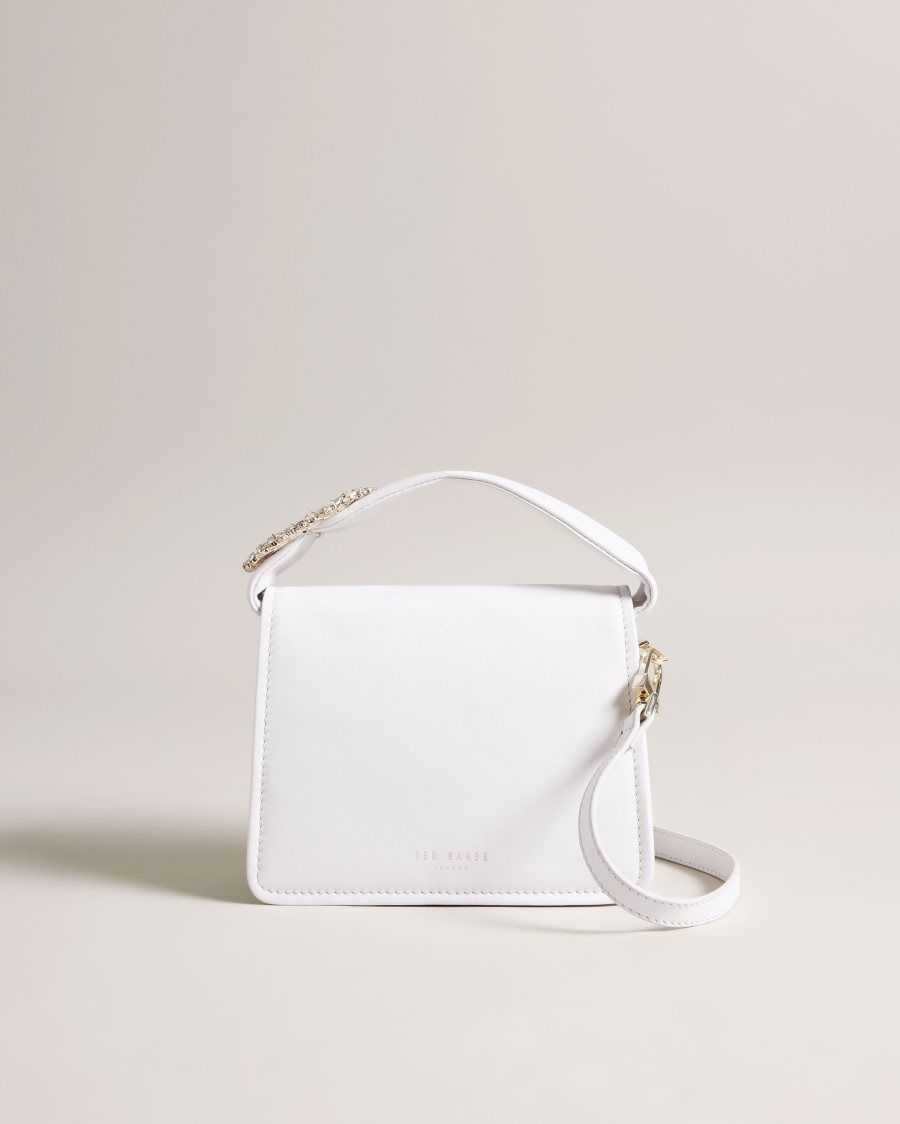 Ted Baker Emie Jewel Detail Crossbody Bag Ecru | 28706-PSWY