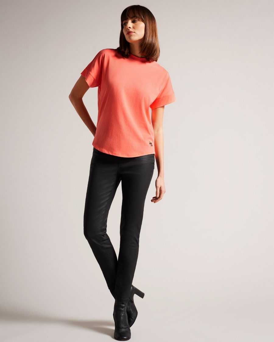 Ted Baker Erisana Easy Fit Grown Up Sleeve Tee Dusky Pink | 24879-IPKB