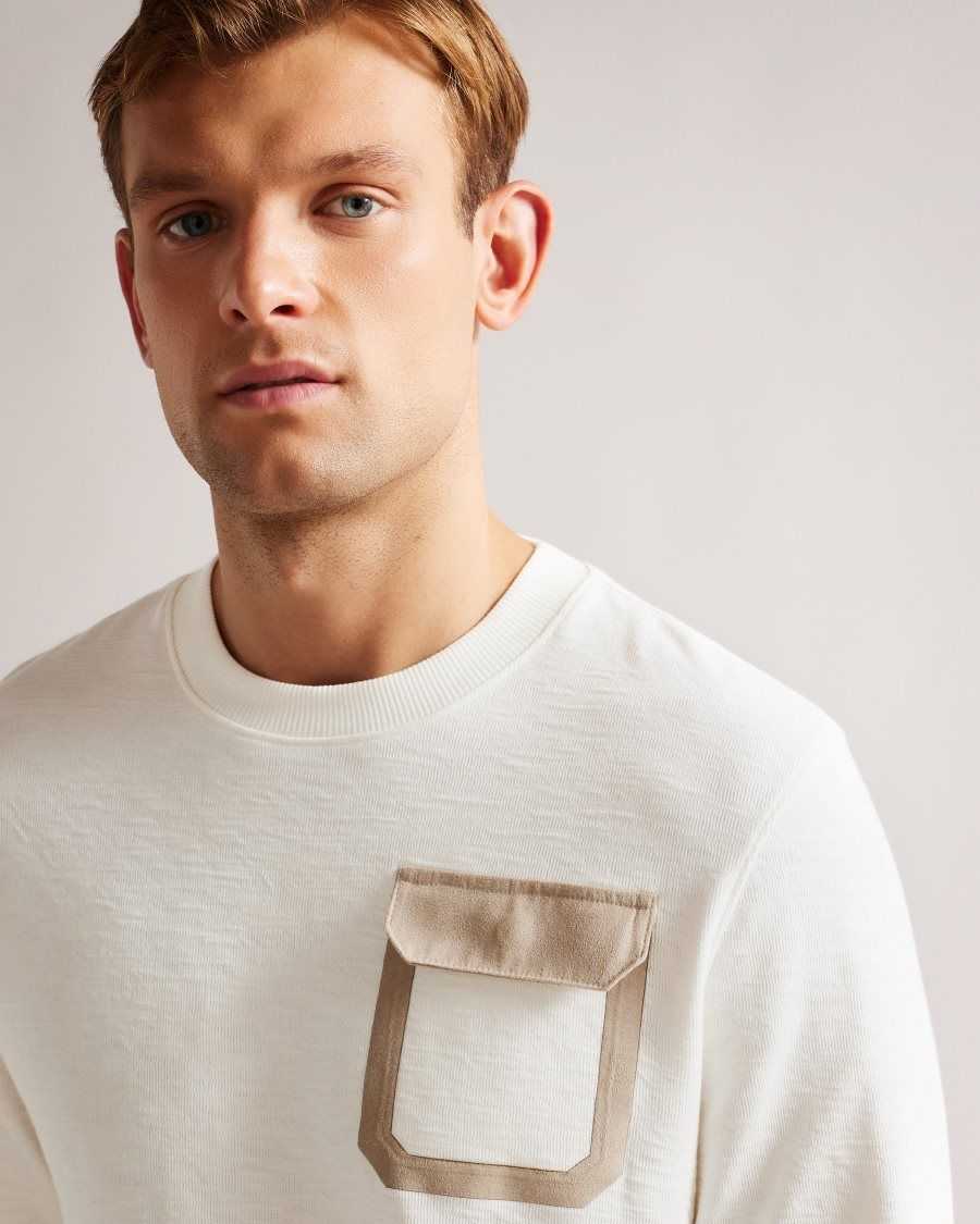 Ted Baker Escana Long Sleeve Relaxed Sweatshirt White | 04316-DOHL