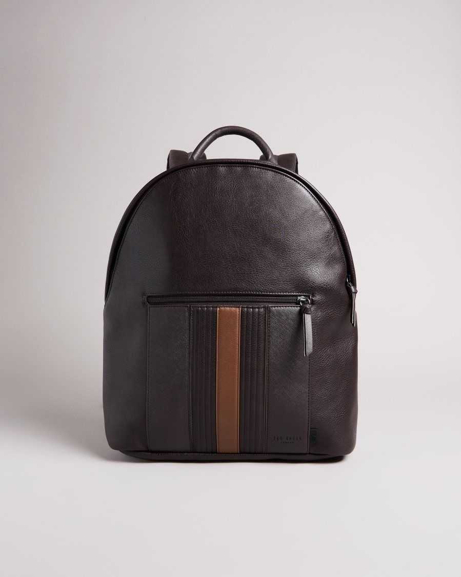 Ted Baker Esentle Striped PU Backpack Brown-Chocolate | 54712-DOCP