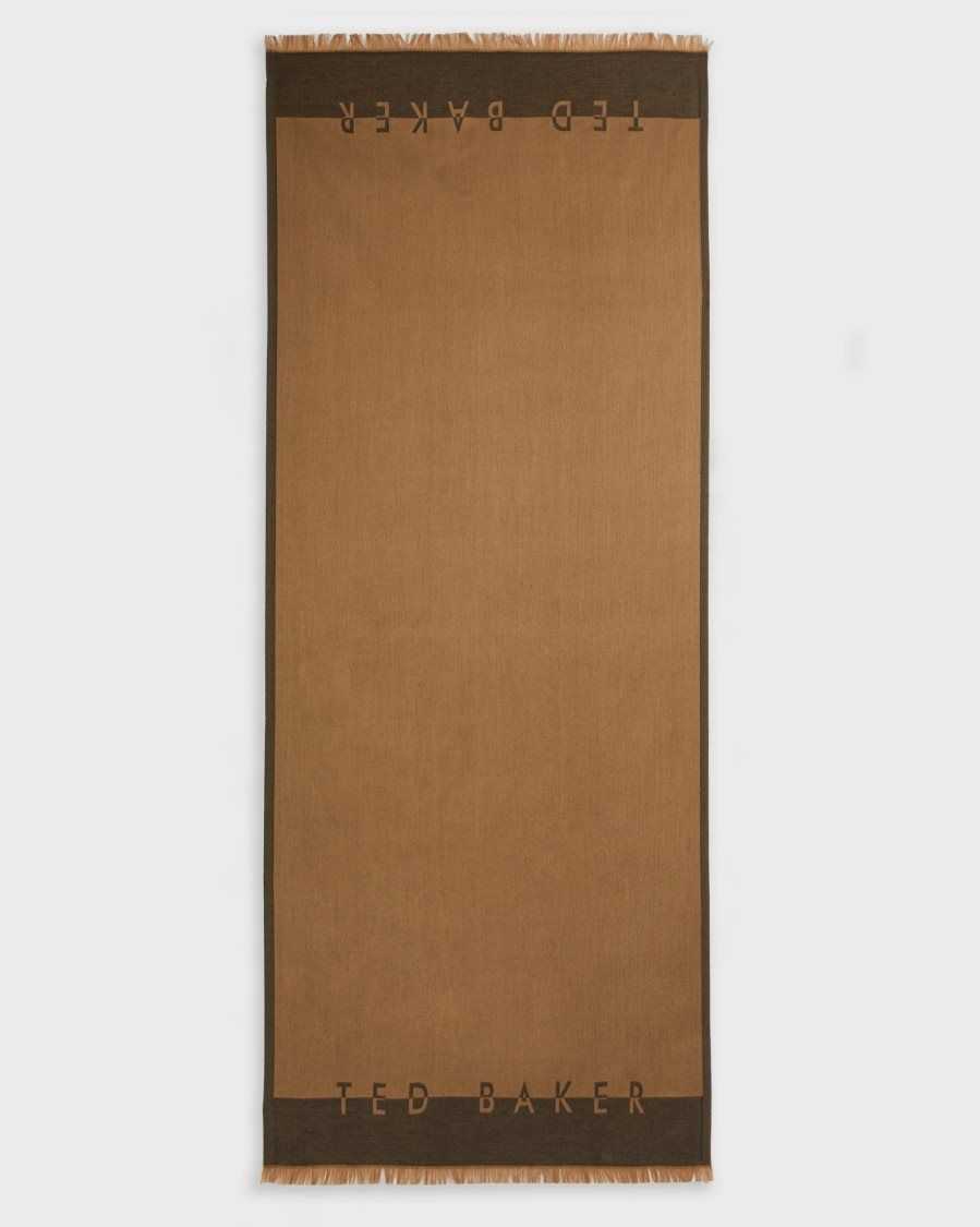 Ted Baker Esteli Ted Baker Logo Long Scarf Tan | 14893-ENWJ