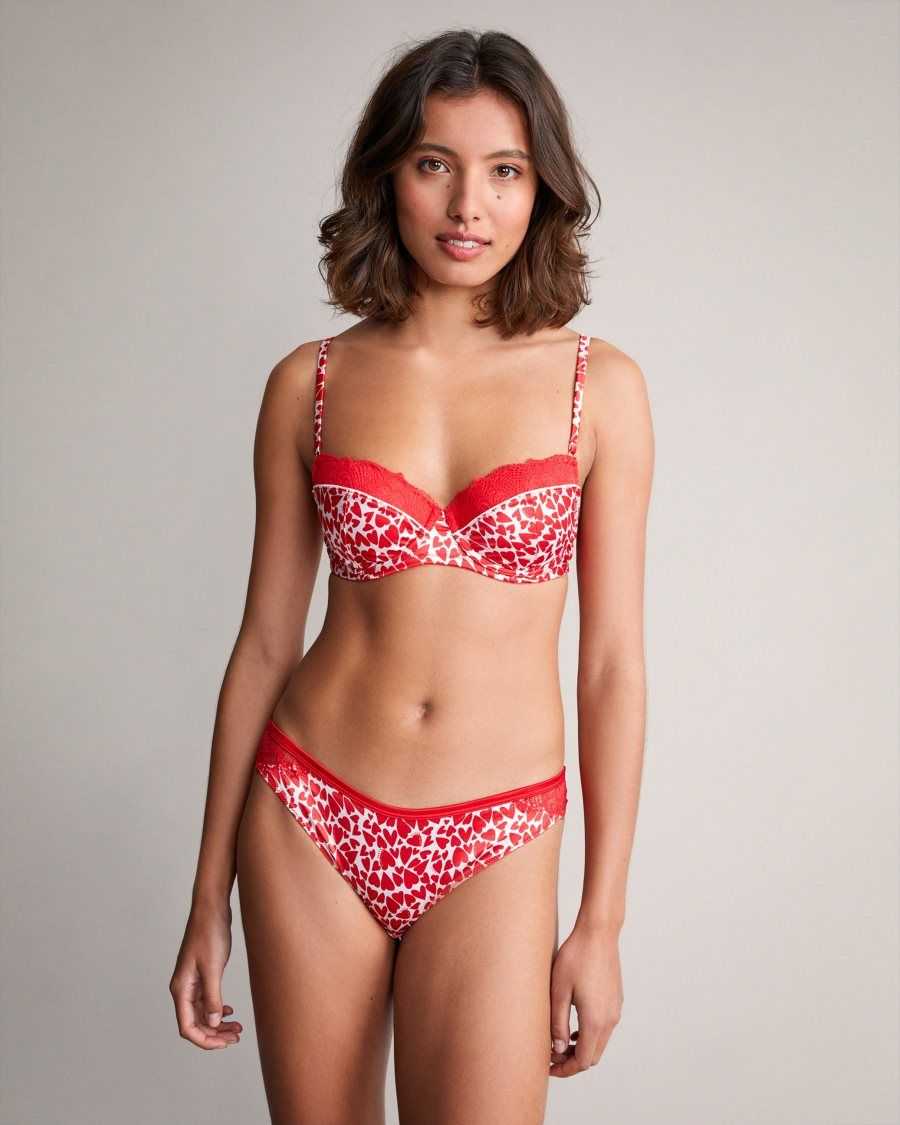 Ted Baker Eveess Heart Printed Bra Red | 59631-GCPF