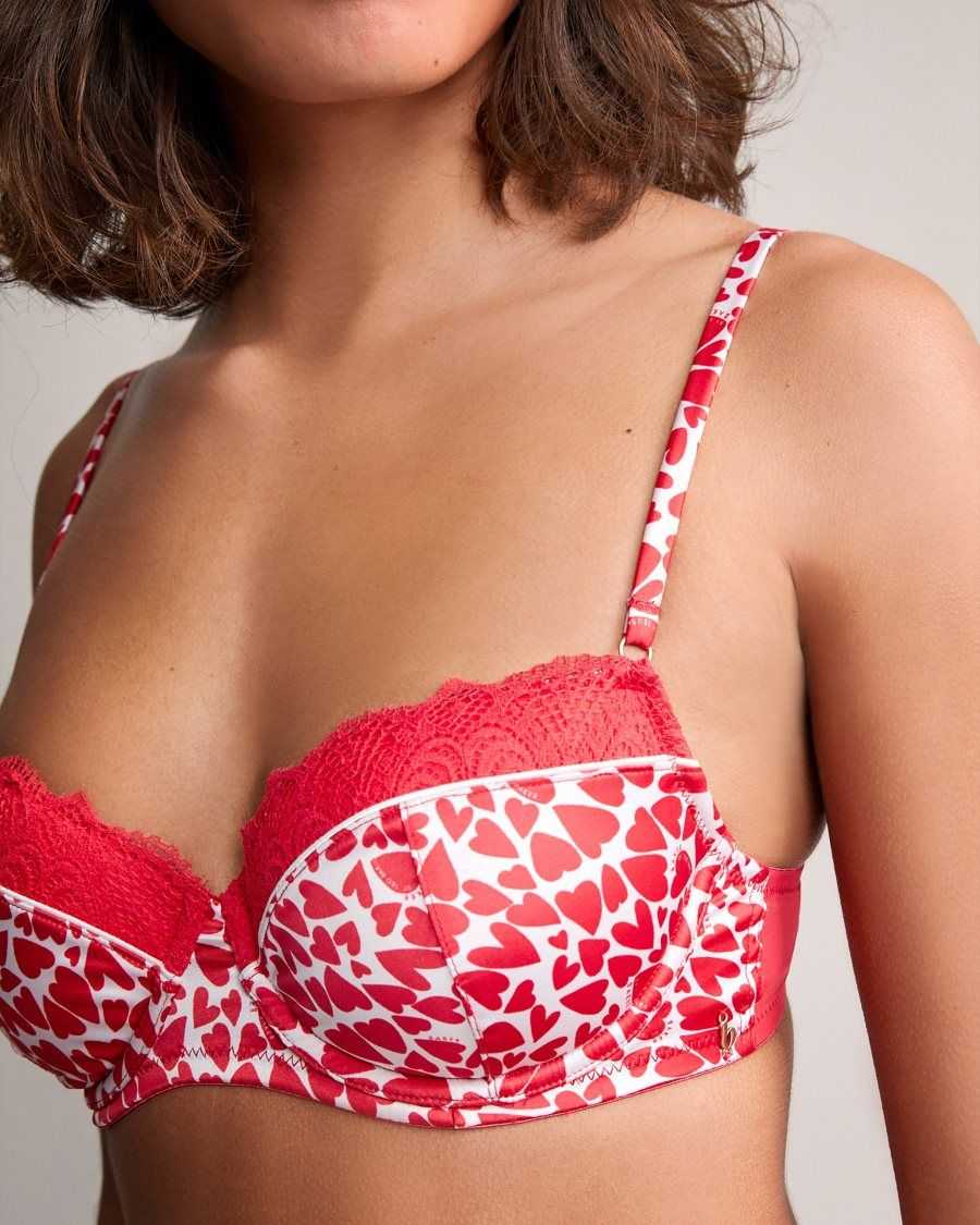 Ted Baker Eveess Heart Printed Bra Red | 59631-GCPF