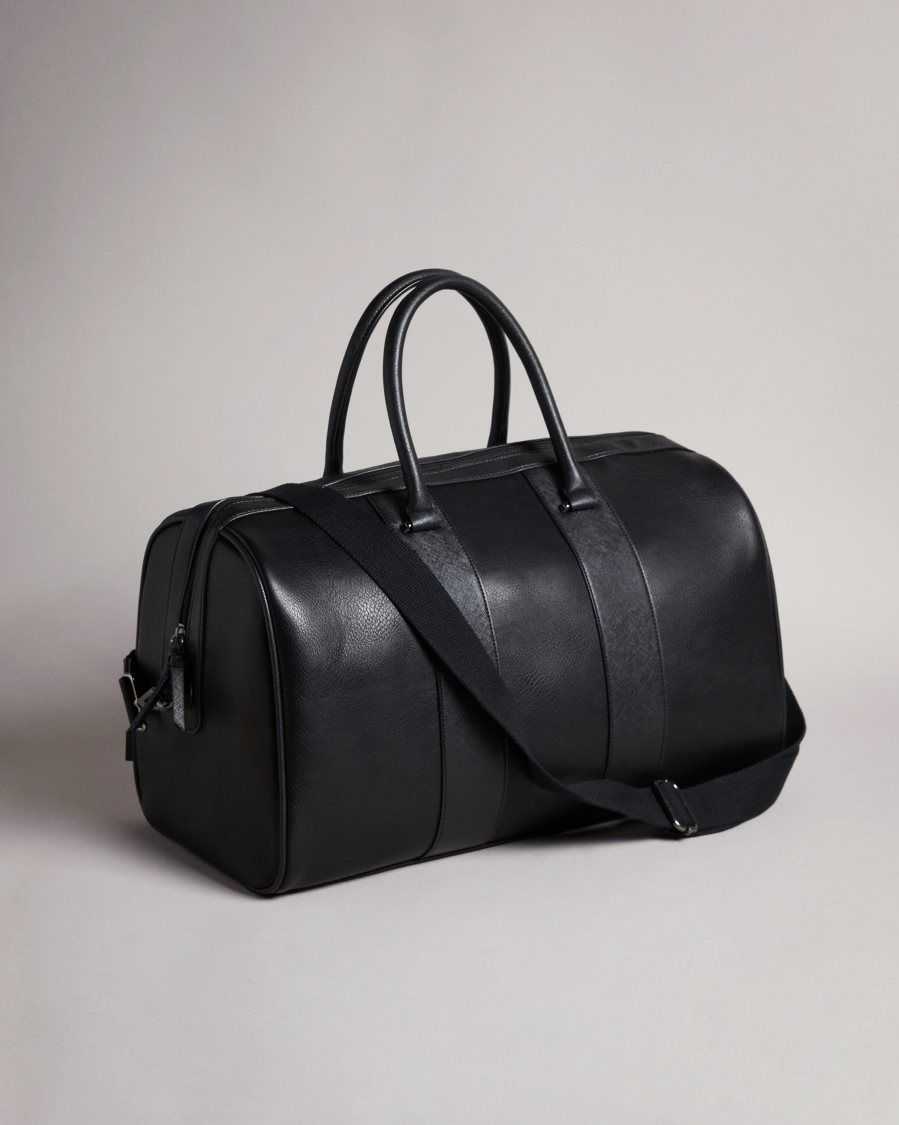 Ted Baker Evyday Striped PU Holdall Black | 67589-KEVW