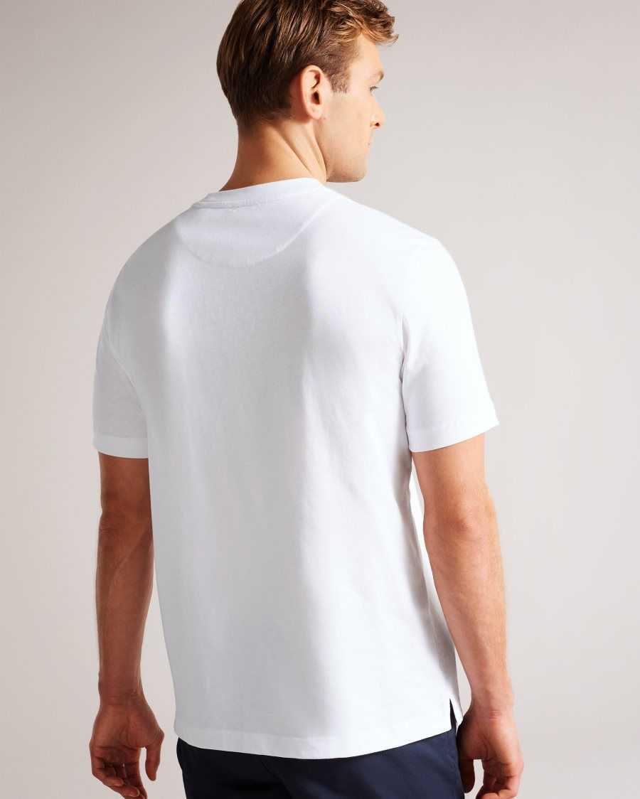 Ted Baker Farow Short Sleeve Regular Fit Branded T-Shirt White | 40675-PWZF