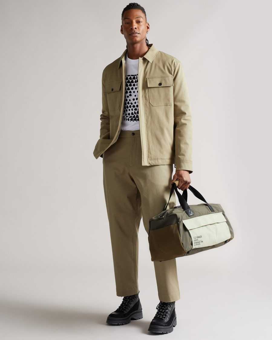 Ted Baker Fedwick Colour Block Holdall Khaki | 60843-ESYL