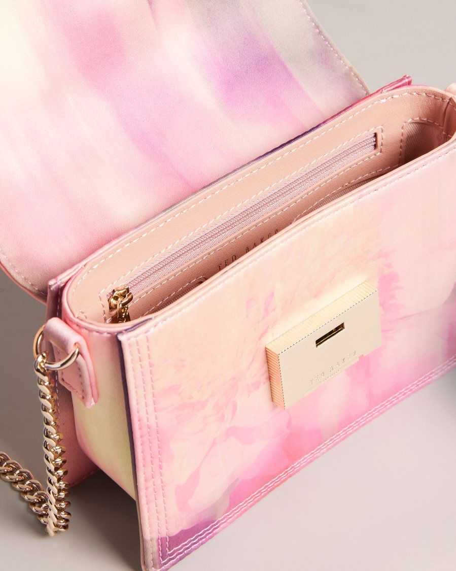 Ted Baker Felori Floral Print Mini Evening Bag Pink | 72916-ZSQK