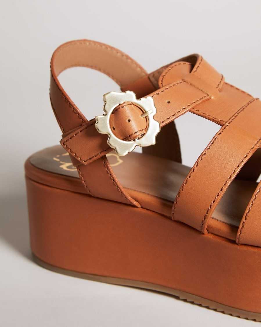 Ted Baker Ffayeta Leather Fisherman Platform Sandals Light Brown | 21894-IWCT