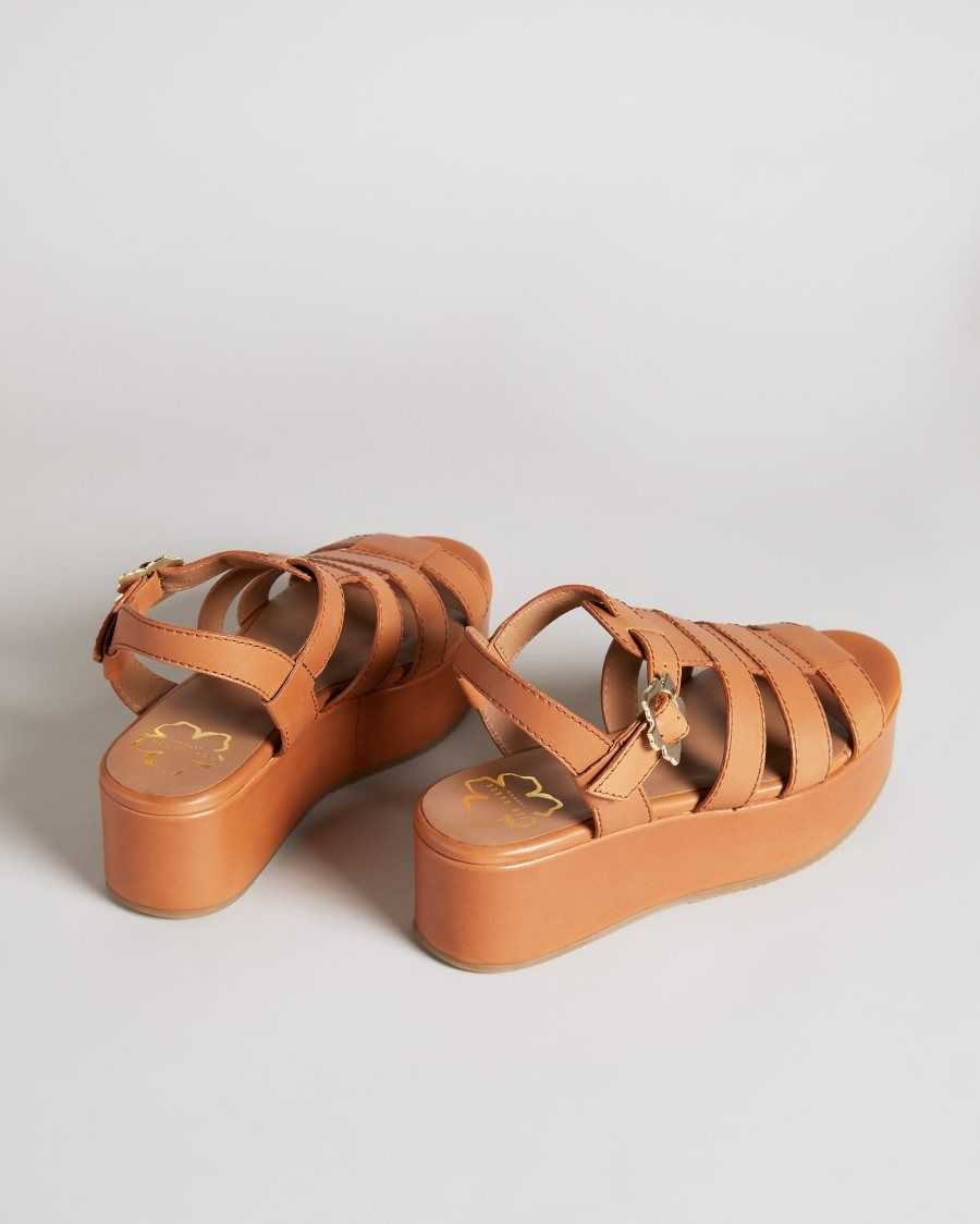 Ted Baker Ffayeta Leather Fisherman Platform Sandals Light Brown | 21894-IWCT