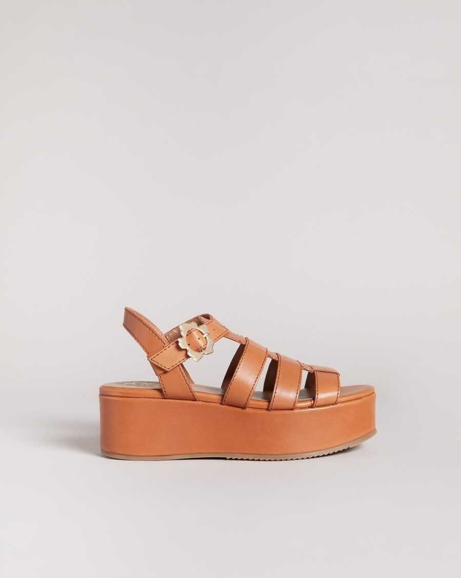 Ted Baker Ffayeta Leather Fisherman Platform Sandals Light Brown | 21894-IWCT