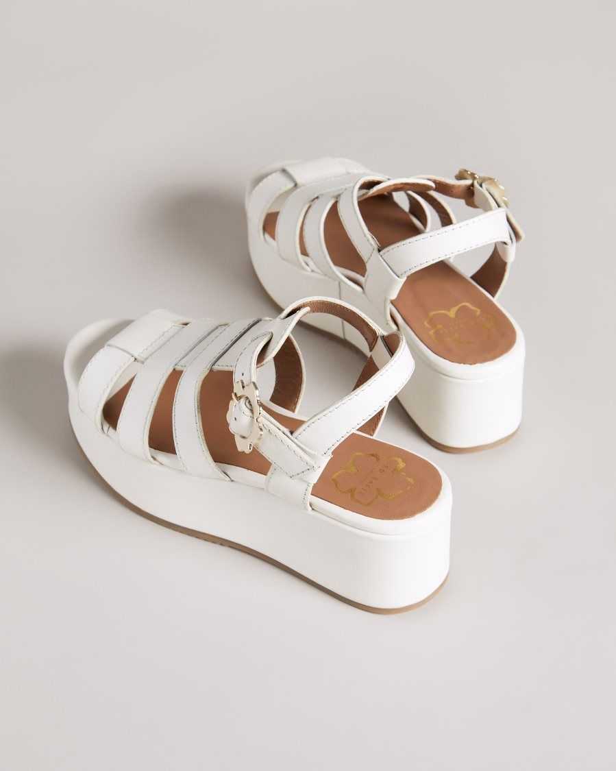 Ted Baker Ffayeta Leather Fisherman Platform Sandals Ivory | 79158-TBSU