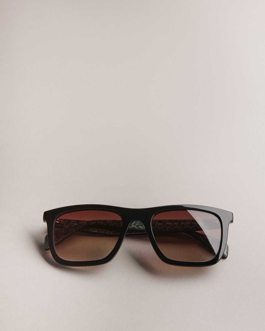 Ted Baker Filippe Chunky Classic Frame Sunglasses Black | 87201-KYCQ