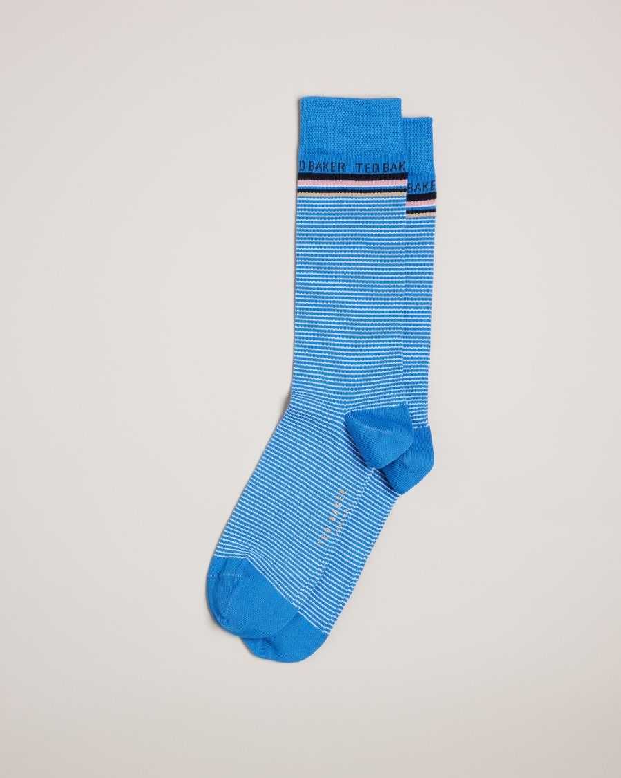 Ted Baker Finestr Fine Striped Socks Blue | 76084-ISVA