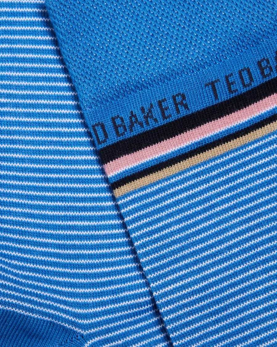 Ted Baker Finestr Fine Striped Socks Blue | 76084-ISVA