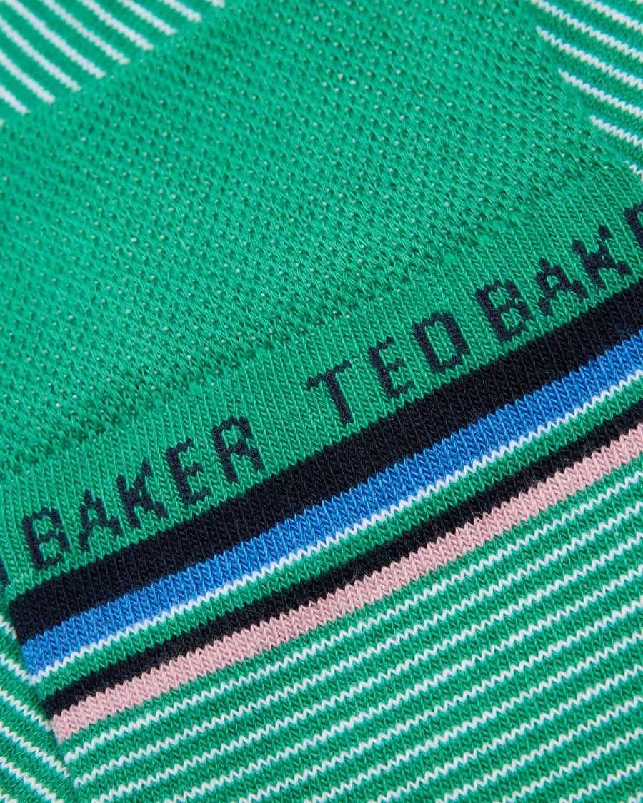 Ted Baker Finestr Fine Striped Socks Green | 34251-RLAT