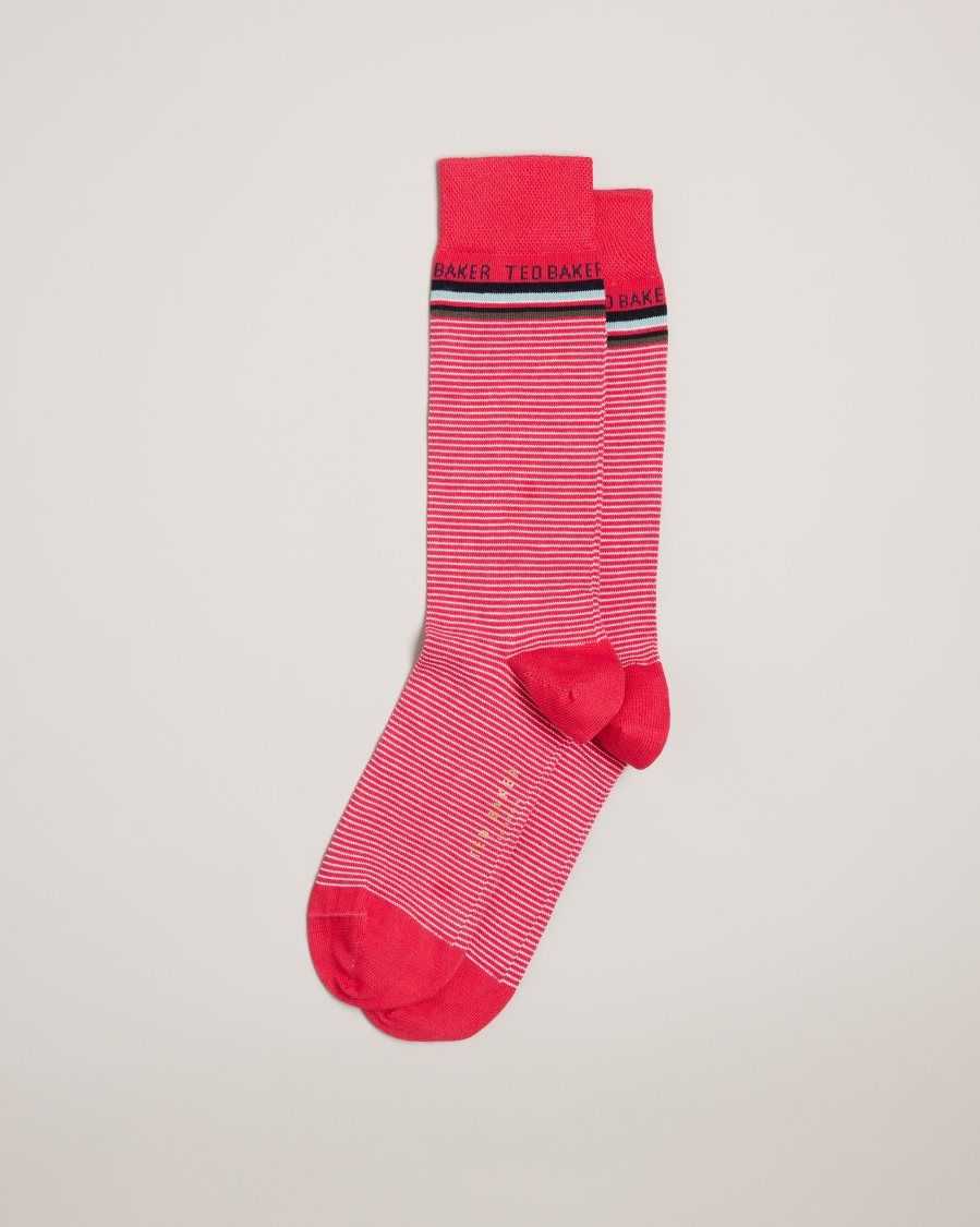 Ted Baker Finestr Fine Striped Socks Pink | 72643-MXTD