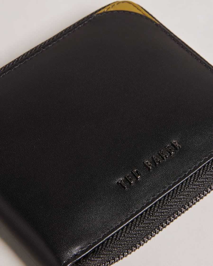 Ted Baker Finnie Corner Detail Zip Around Wallet Black | 26941-CYTV