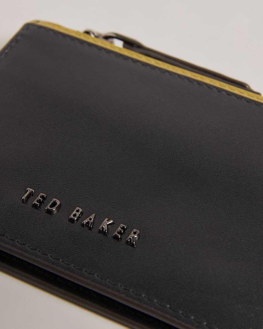 Ted Baker Finnis Contrast Detail Card Holder Black | 96824-CJMI