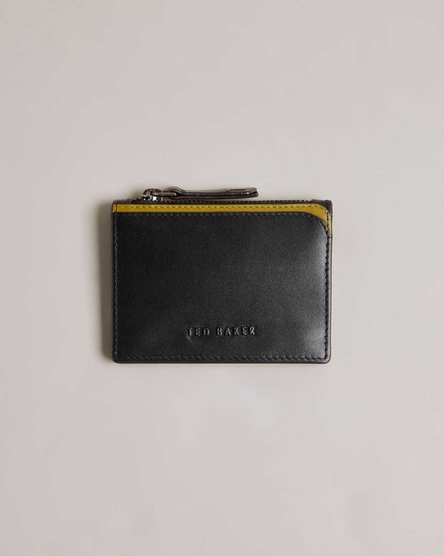 Ted Baker Finnis Contrast Detail Card Holder Black | 96824-CJMI