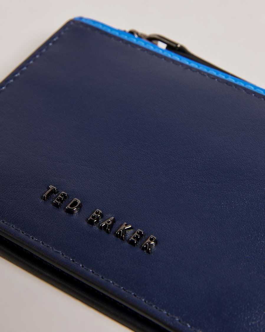 Ted Baker Finnis Contrast Detail Card Holder Navy | 89235-GBFU