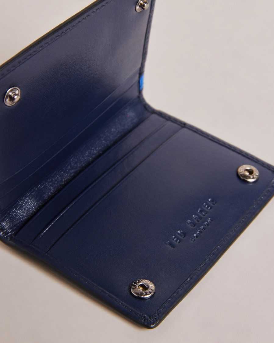 Ted Baker Finnis Contrast Detail Card Holder Navy | 89235-GBFU