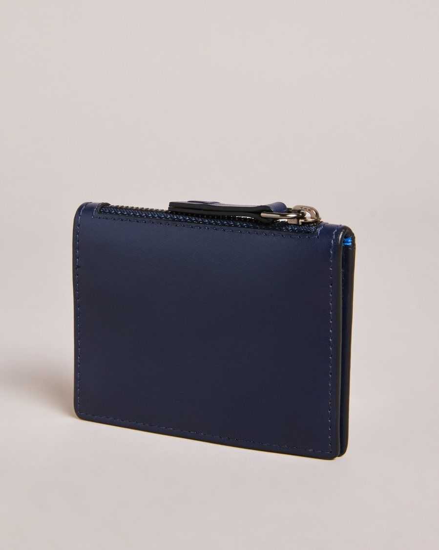 Ted Baker Finnis Contrast Detail Card Holder Navy | 89235-GBFU