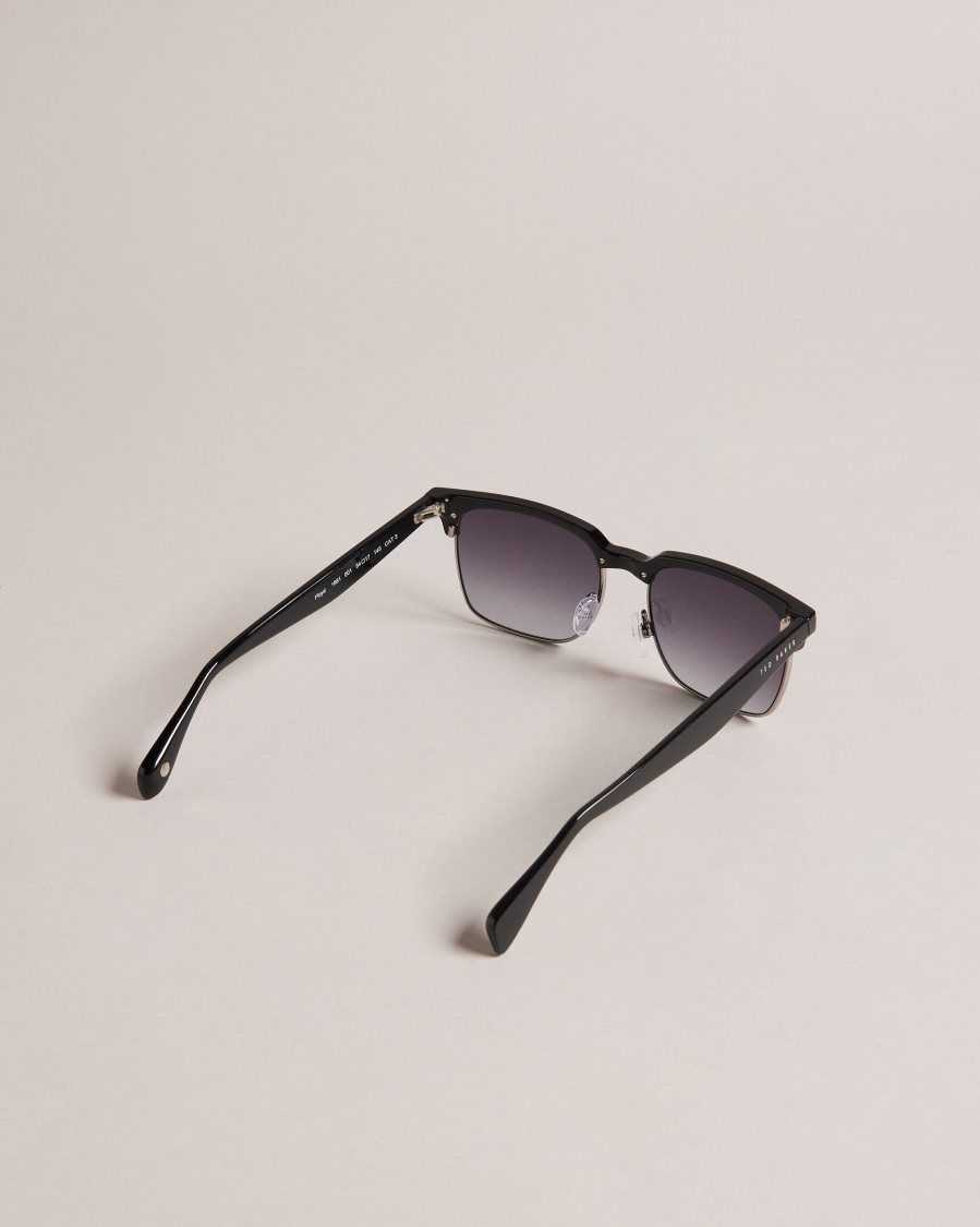 Ted Baker Flloyd Classic Clubmaster Sunglasses Black | 50172-DTNQ