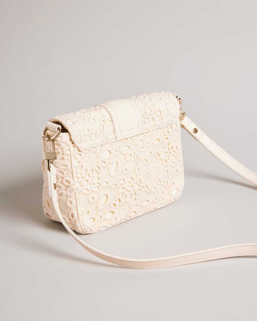 Ted Baker Floreti Magnolia Lace Crossbody Bag Ivory | 01862-RVLK