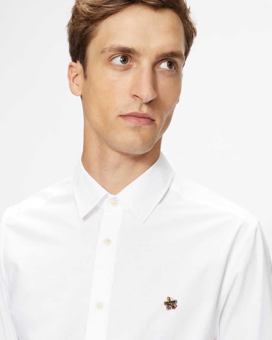 Ted Baker Fonik Poplin Shirt White | 32056-NIMC