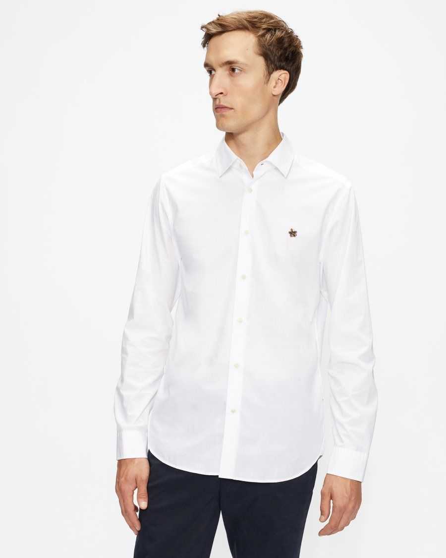 Ted Baker Fonik Poplin Shirt White | 32056-NIMC