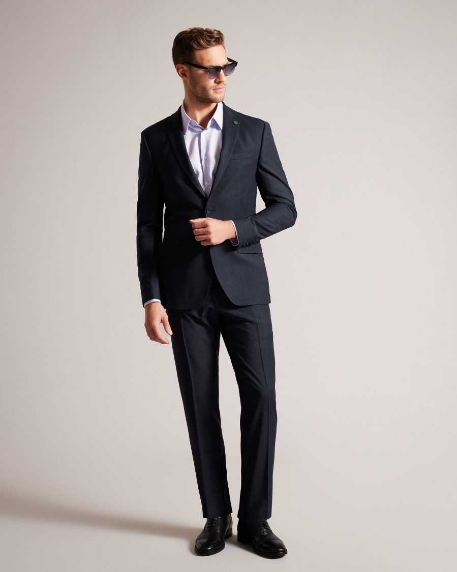 Ted Baker Forbyjs Puppytooth Suit Jacket Navy | 97156-HMKW