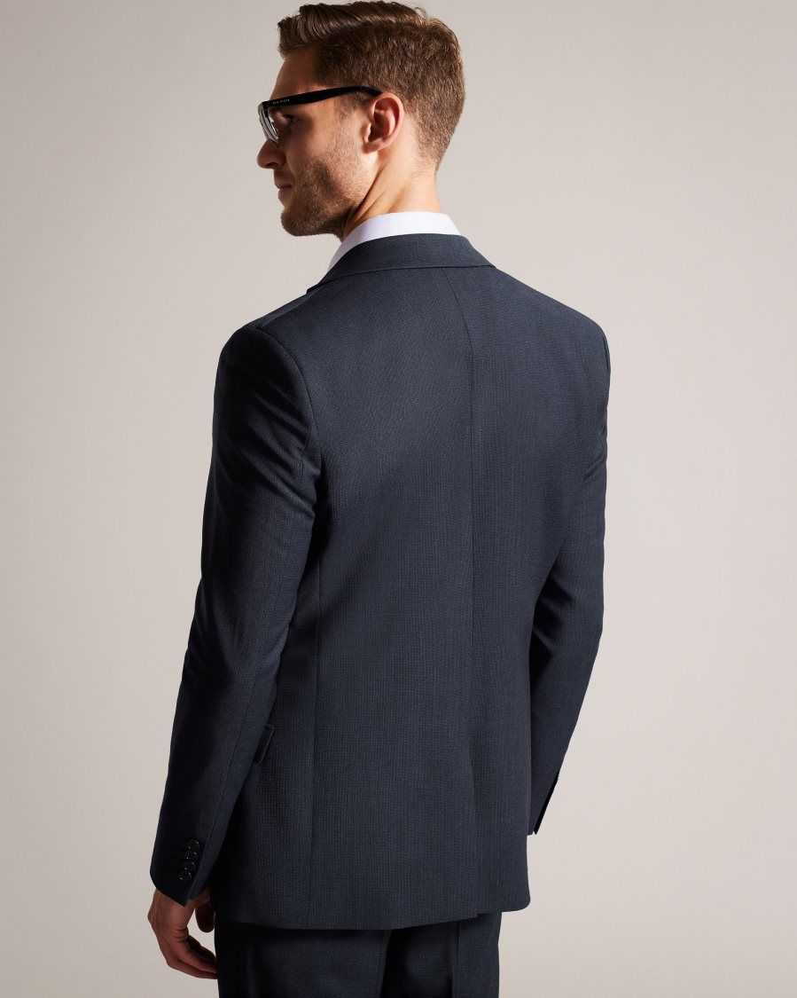 Ted Baker Forbyjs Puppytooth Suit Jacket Navy | 97156-HMKW