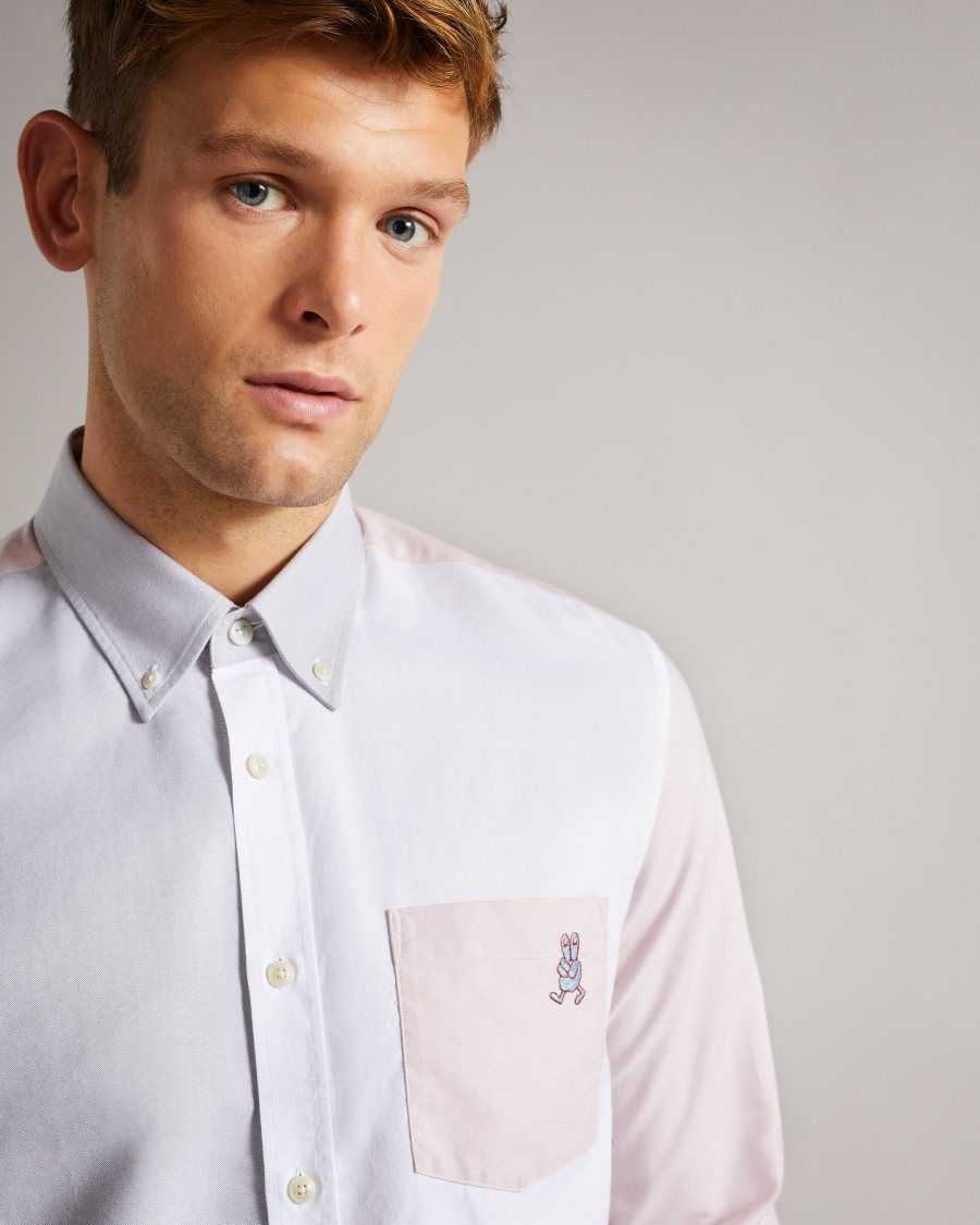 Ted Baker Foster LS Colour Block Oxford Shirt Multicoloured | 94732-ONBI