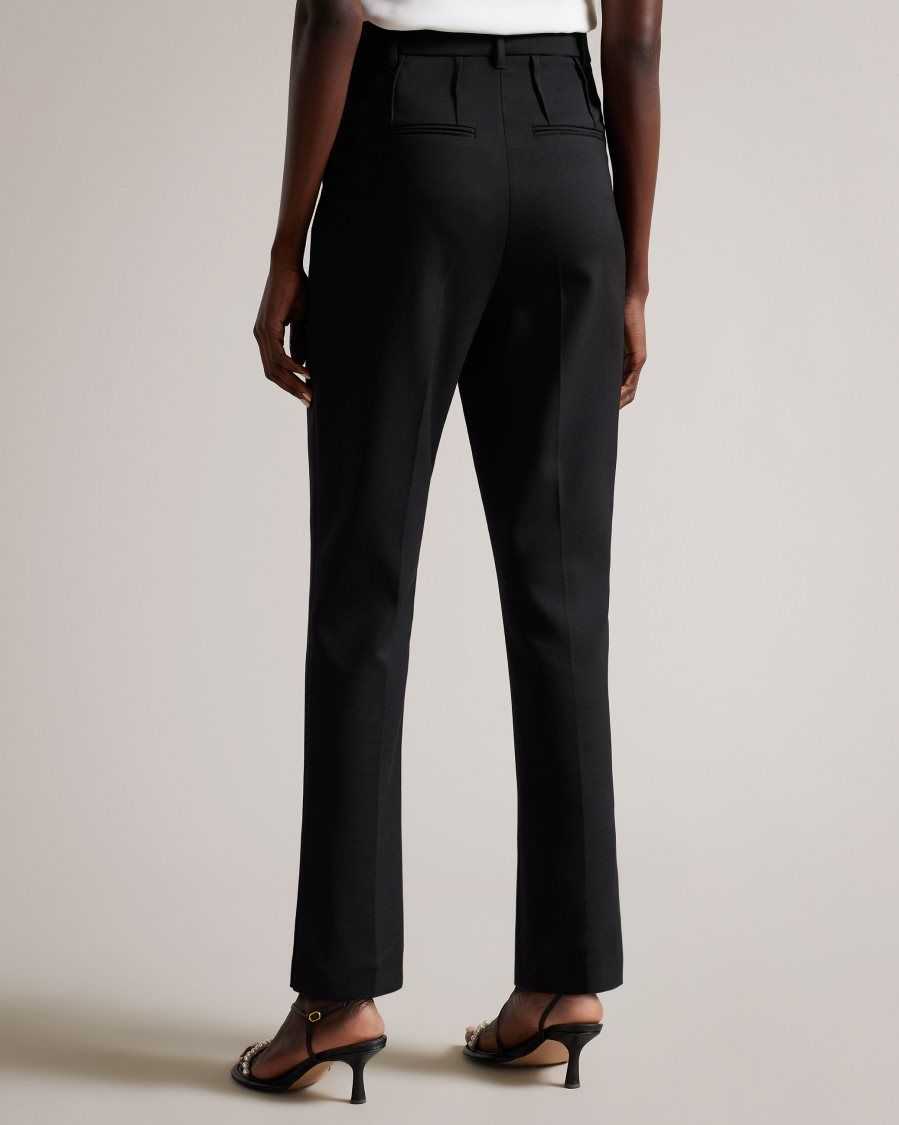 Ted Baker Frittat Tailored Cigarette Trousers With Darts Black | 82940-SECO