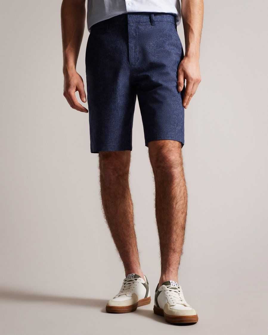 Ted Baker Galera Textured Shorts Navy | 89765-SCIG