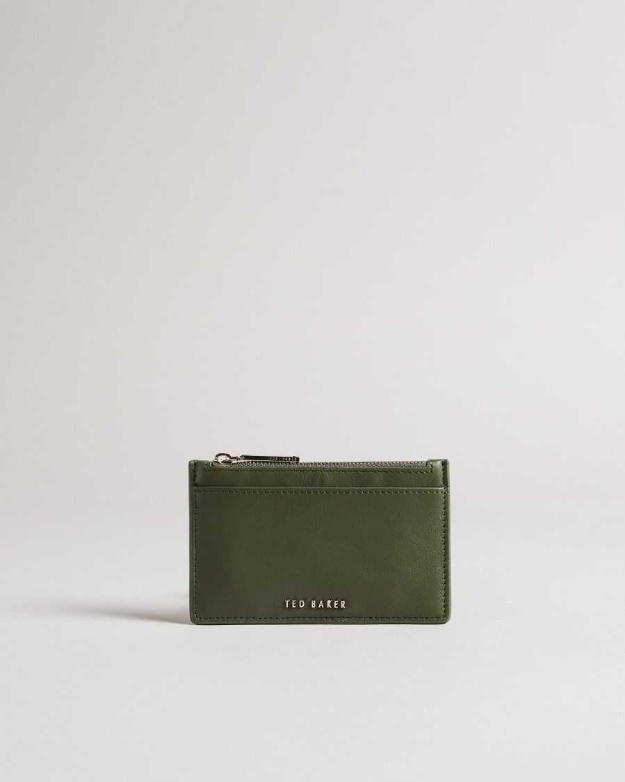 Ted Baker Garcia Zip Card Holder Dark Green | 85320-TINH