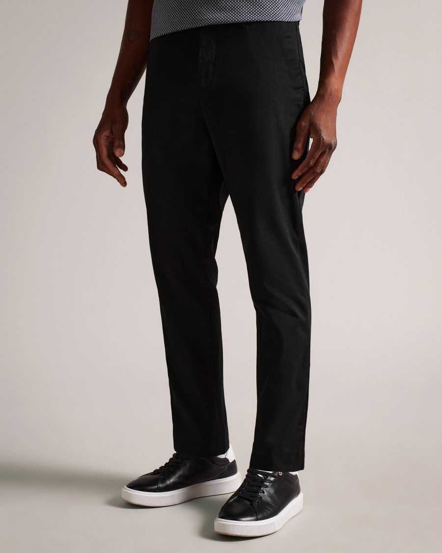 Ted Baker Genbee Casual Relaxed Chinos Black | 29836-UADS