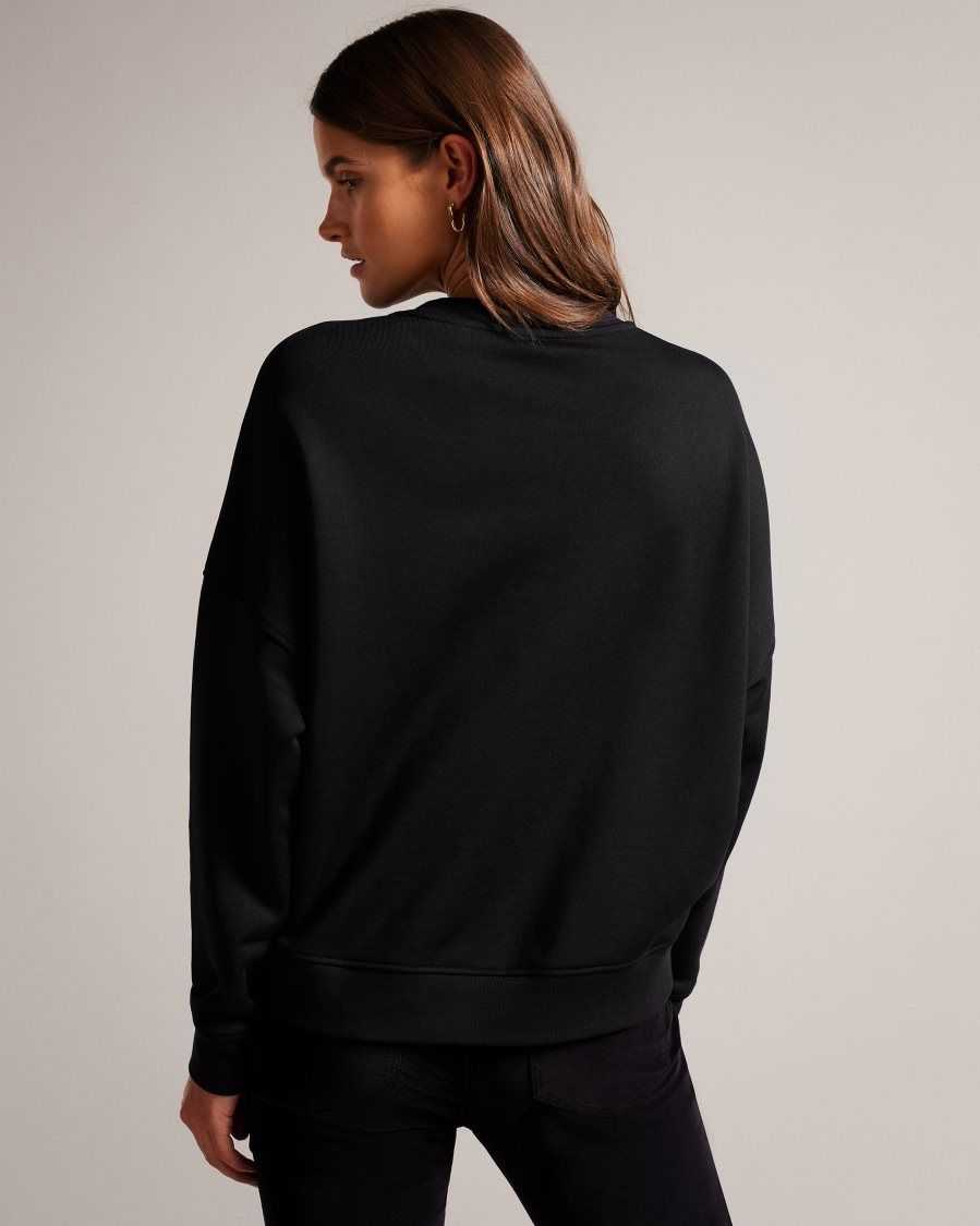 Ted Baker Genno Graphic Sweatshirt Black | 09712-QRDC